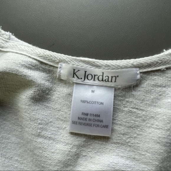 K. Jordan Sweatshirt Dip died Slit sleeves Blue M - Picture 5 of 7